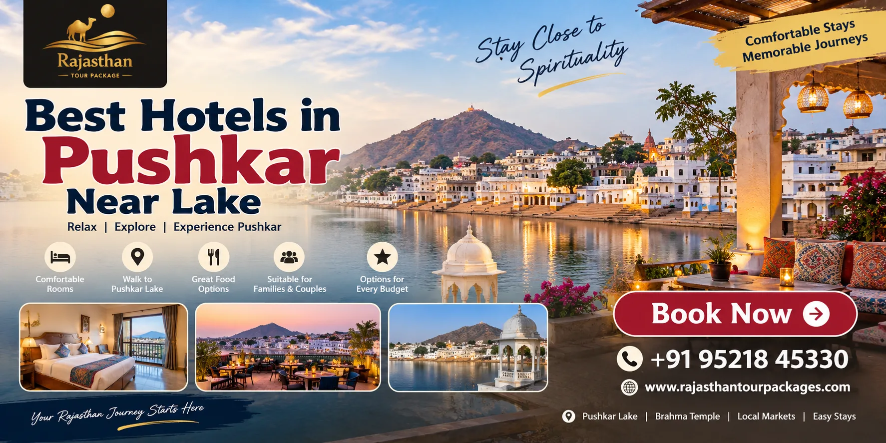 Best hotels in Pushkar near lake