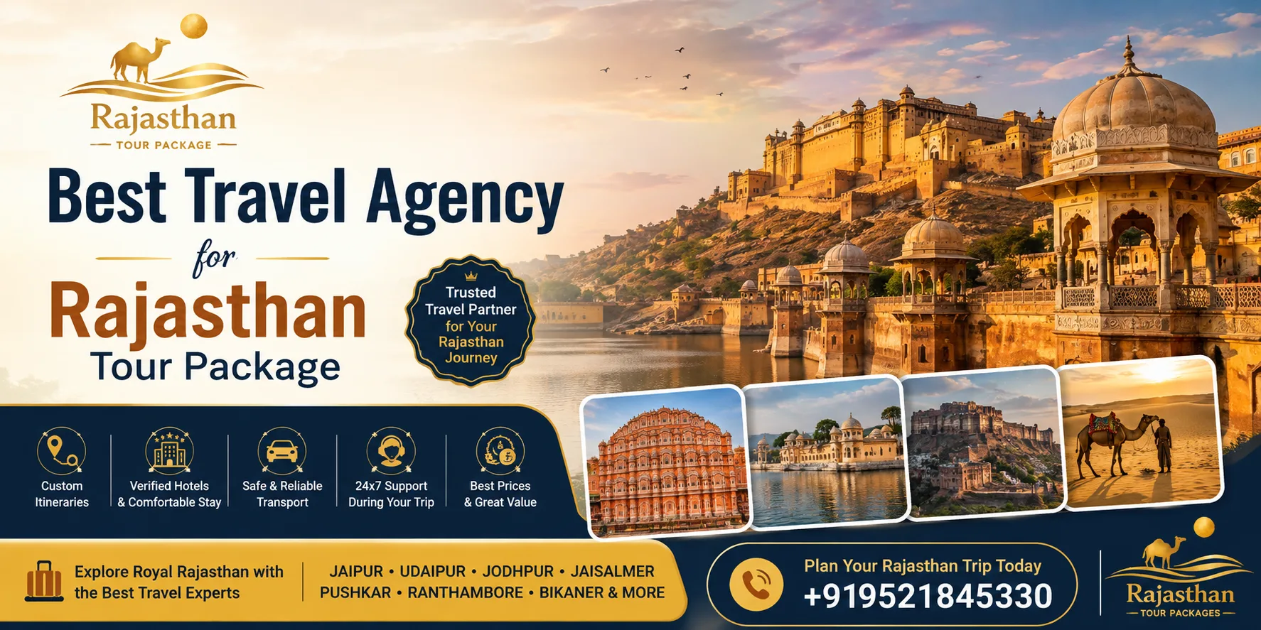 Best travel agency for Rajasthan tour package with customised Rajasthan travel plans, hotels, transport and sightseeing