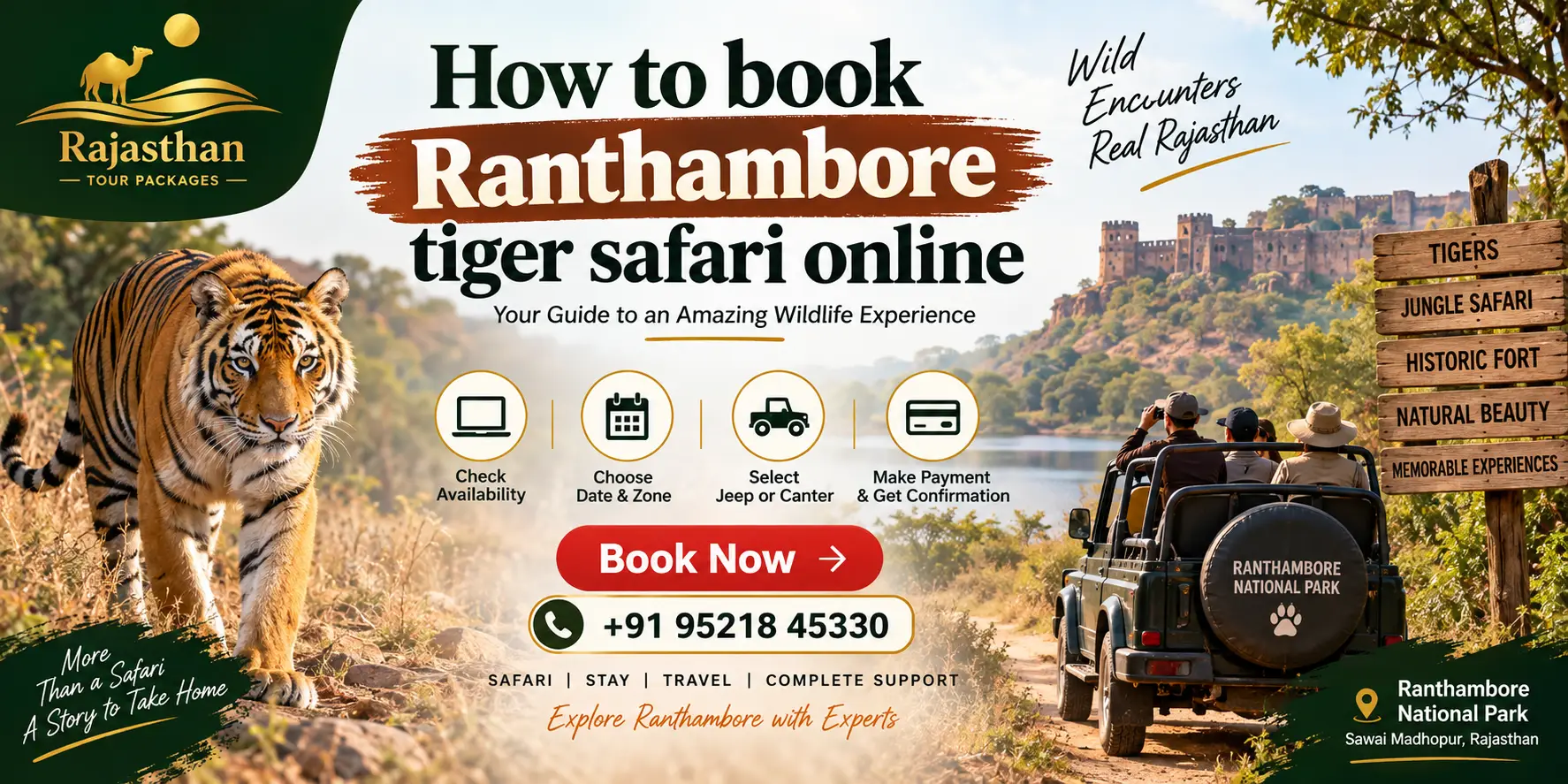 How to book Ranthambore tiger safari online