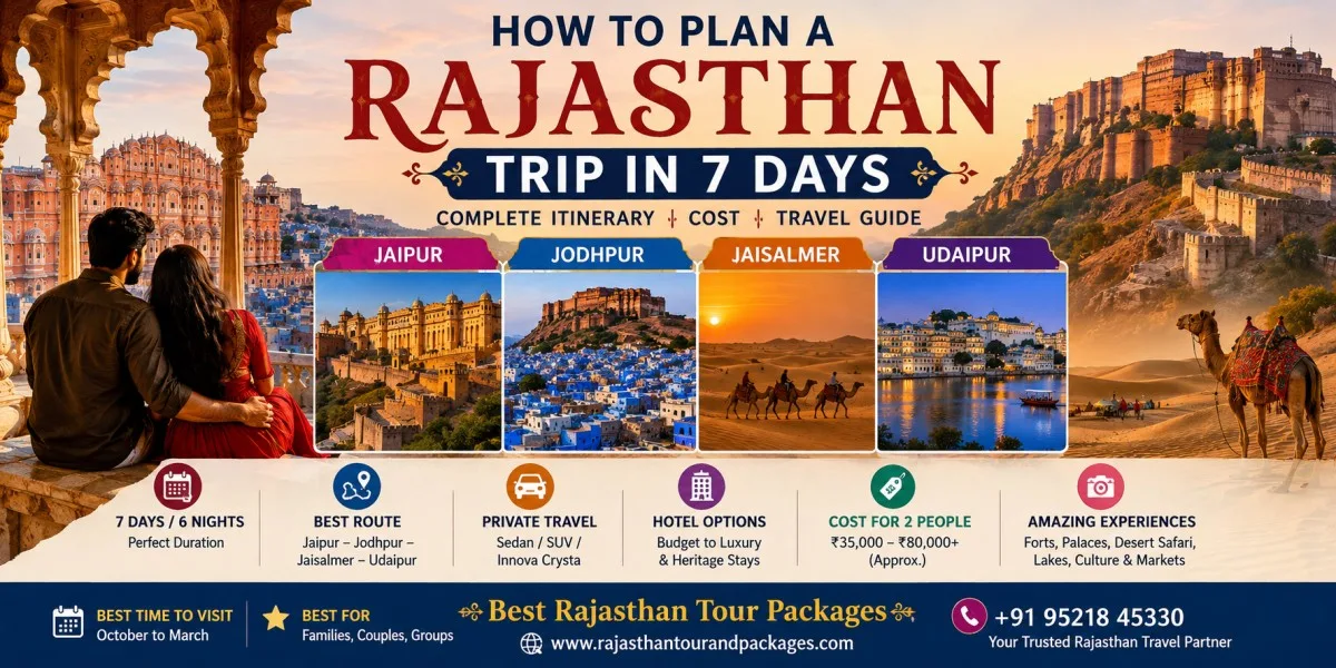 How to plan a Rajasthan trip in 7 days covering Jaipur Jodhpur Jaisalmer and Udaipur