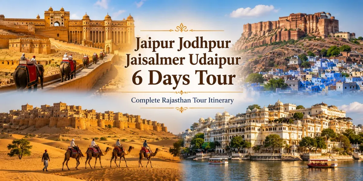 Jaipur Jodhpur Jaisalmer Udaipur 6 days Rajasthan tour with forts, palaces and desert attractions