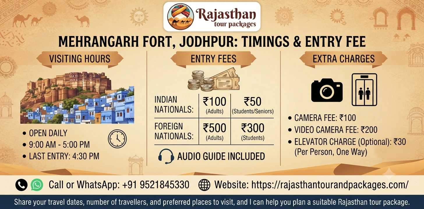 Mehrangarh Fort Jodhpur Timings and Entry Fee